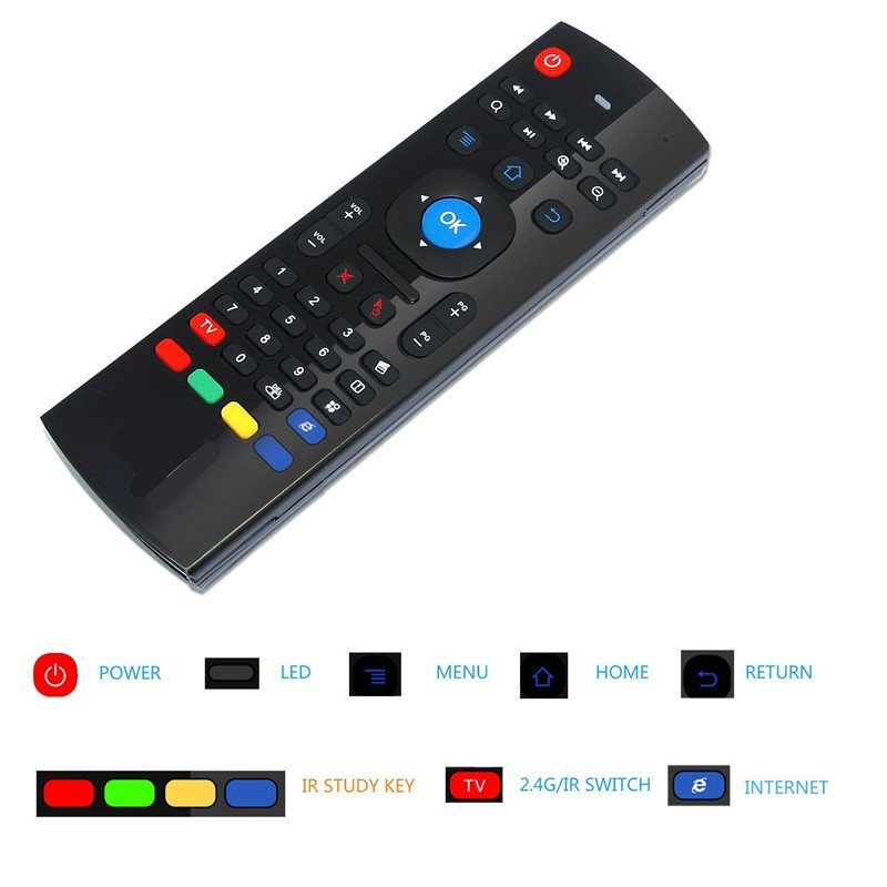2.4GHz Wireless Keyboard Remote Qwerty Fly Air Mouse for Android TV Box XBMC 