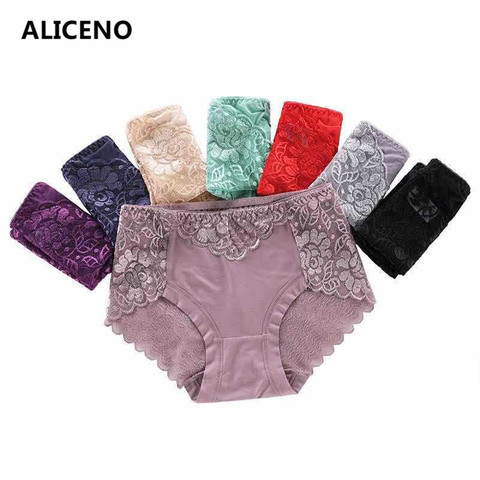 3pcs/Lot Sexy Lace Back with Bow Modal Crotch Womens Underwear Hollow Out Breathable Briefs Thong Transparent Panties HP11 ► Photo 1/6