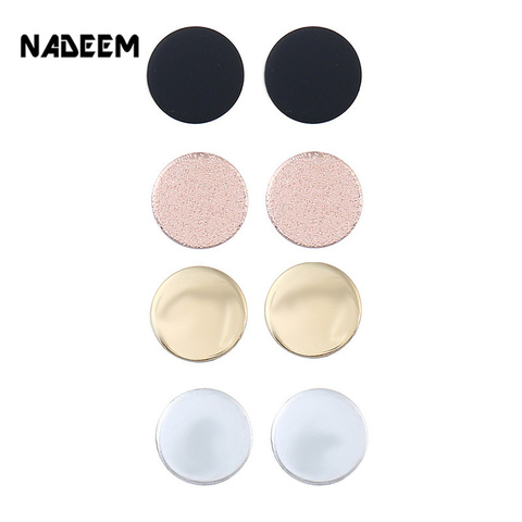 NADEEM New 4Pairs/set Brincos Round Stud Earrings Set Silver,Black,Pink Gold Color Fashion Stud Earring For Women Bijoux Jewelry ► Photo 1/6