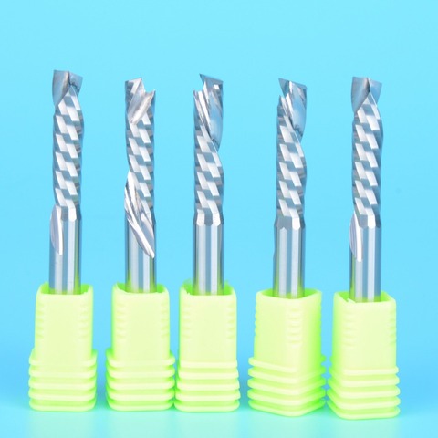 10pcs 4MM Up &Down Cut- One Single Spiral Flute Carbide CNC Mill Milling Tools, Woodworking Cutting Router Cutter Bit ► Photo 1/4