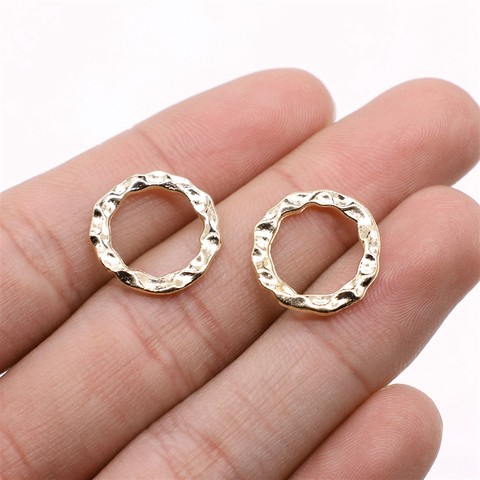 WYSIWYG 12pcs 17x17mm Charms Connector Jewelry Findings DIY Accessories Circle Pendant Rose Gold Color ► Photo 1/2