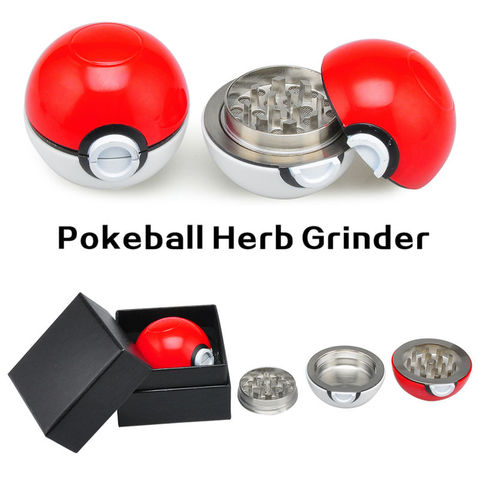 Wholesale Pokeball Grinder 55mm Poke Ball Herb Grinders Metal Zinc Alloy Plastic Metal Grinders 3 Parts Smoking Accessories ► Photo 1/6
