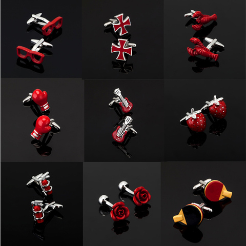 High quality men's series of other red Cufflinks / glasses / coke bottle / Cross / music symbols / extinguisher Cufflinks ► Photo 1/6