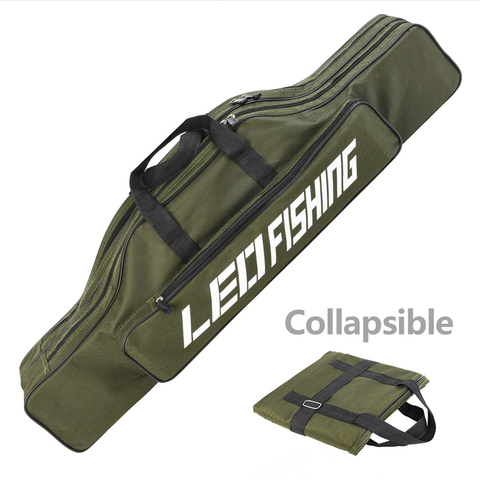 80cm Double Layer Large Capacity Collapsible Fishing Rod Bags 600D Oxford Cloth Sea Fishing Tackle Foldable Package ► Photo 1/6