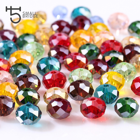 4 6 8mm Czech Loose Rondelle Crystal Beads For Jewelry Making Diy Needlework AB Color Spacer Faceted Glass Beads Wholesale Z179 ► Photo 1/6