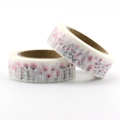 1pc DIY Japanese Paper Pink Flowers Washi Tape Paper Masking Tapes Adhesive Tapes Stickers Decorative Stationery Tape 1.5cm*10m ► Photo 1/6