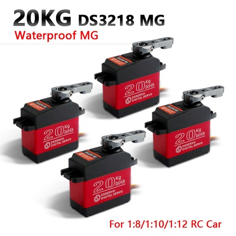 4 pcs Waterproof servo DS3218 Update and PRO high speed metal gear digital servo baja servo 20KG/.09S for 1/8 1/10 Scale RC Cars ► Photo 1/6
