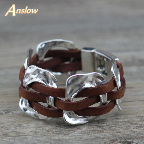 Anslow Brand Top Quality Fashion Jewelry New Arrivals Exaggerated Personality Design Leather Bracelet Unisex Gift LOW0706LB ► Photo 1/6