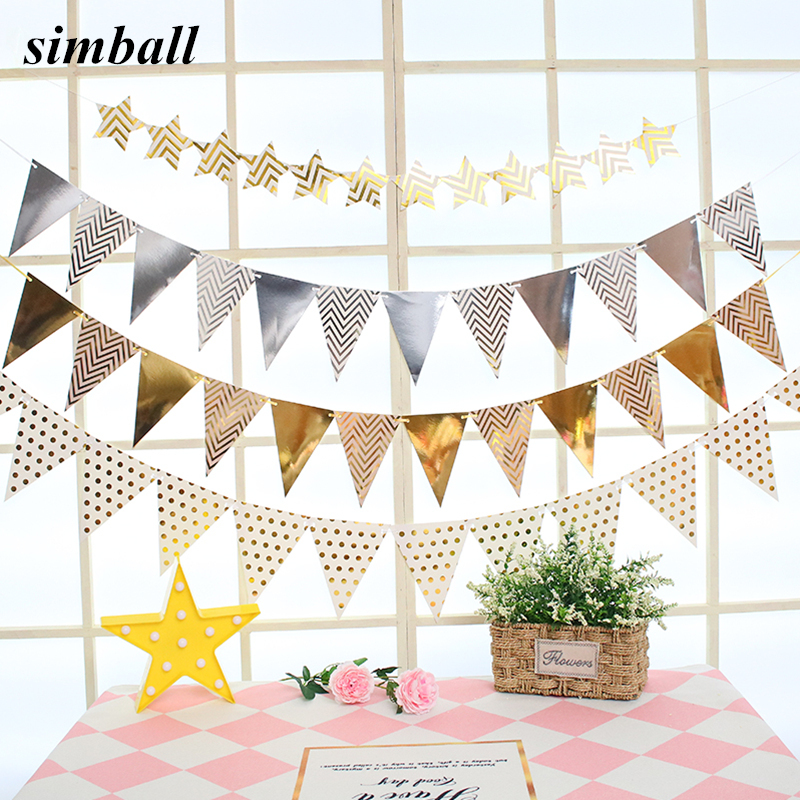 Bunting Banner Flags Garland Wedding Baby Shower Birthday Party Christmas Decor 