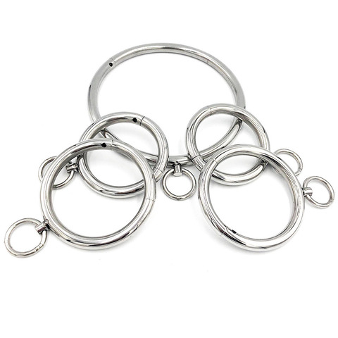 3pcs/set stainless steel collar hand akle cuffs bondage kit bdsm fetish tools slave restraints handcuffs adult games sex toys ► Photo 1/6