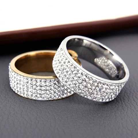 Hot Sale Vintage Retro Style Steel Ring for Women Row Clear