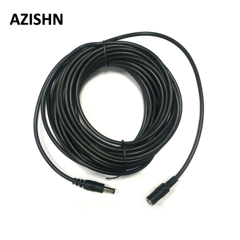 5M 16.5FT / 10M 33FT DC Extension 5.5x2.1mm Power Cord Cable CCTV Extender For Security Camera 12V Power Adapter Black Color ► Photo 1/5