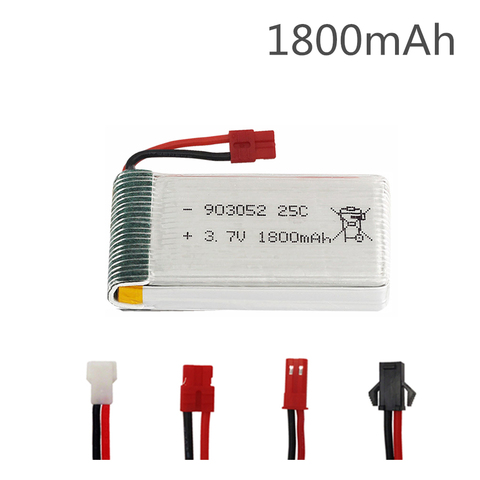 3.7v 1800mAh lipo Battery for KY601S SYMA X5 X5S X5C X5SC X5SH X5SW X5HW X5UW M18 H5P HQ898  H11D H11C Helicopter battery ► Photo 1/5