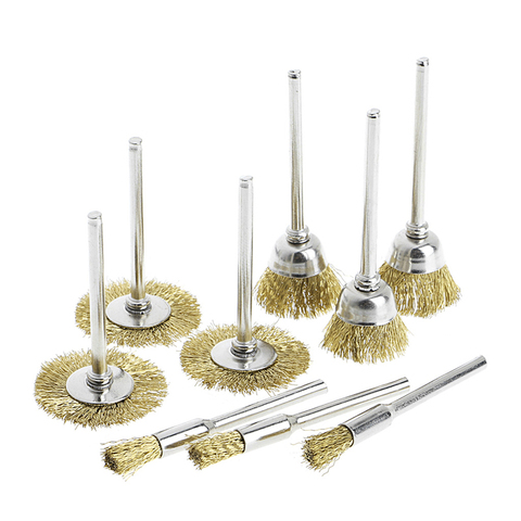 9 Brass Brush Wire Wheel Brushes Die Grinder Rotary Electric Tool for Engraver ► Photo 1/6