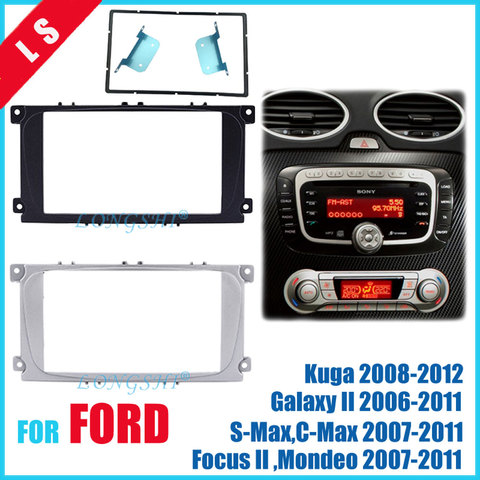 2 Din Car Radio Fascia for Ford Focus II Mondeo Kuga S-Max C-Max Galaxy II Stereo Dash Kit Fit Installation Trim Facia Frame 2di ► Photo 1/6