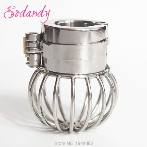Stainless Steel Testicles Chastity Cage Male Scrotum Ring Ball Stretchers Weights Scrotum Stretching Bondage Stealth Lock Device ► Photo 1/1