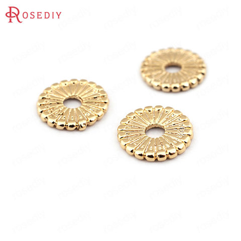 (33615)20PCS 9.5MM height 1MM 24K Gold Color Brass Spacer Beads High Quality Diy Jewelry Findings Accessories wholesale ► Photo 1/3