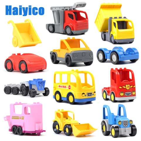 Big building blocks Vehicle Transport accessories Engineering Roadster bus compatible Duplos tractor car model children Toy gift ► Photo 1/6