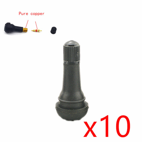 10pcs  TR413 Tubeless Snap-In Tire Valve Stems Short Black Rubber  tyre valves ► Photo 1/4