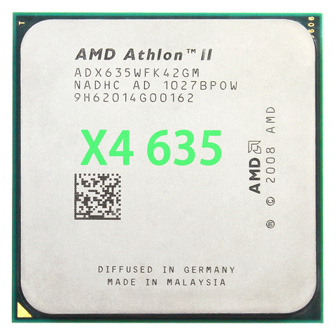 AMD Athlon II X4 635 CPU Processor Quad-CORE 2.9Ghz/ L2 2M /95W / 2000GHz Socket am3 am2+ ► Photo 1/4