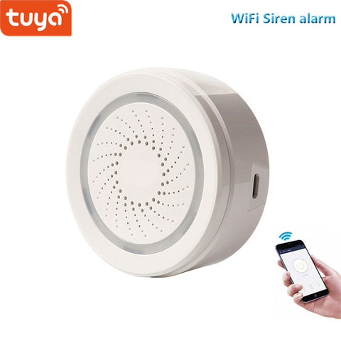 Tuyasmart home security wifi Siren alarm make sound and light when triggere free APP compatible with Alexa and googlel home ► Photo 1/6