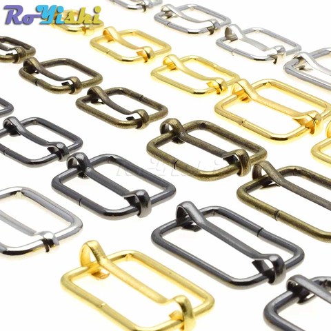 10pcs/pack Metal Slides Tri-Glides Wire-Formed Roller Pin Buckles Strap Slider Adjuster Buckles ► Photo 1/6