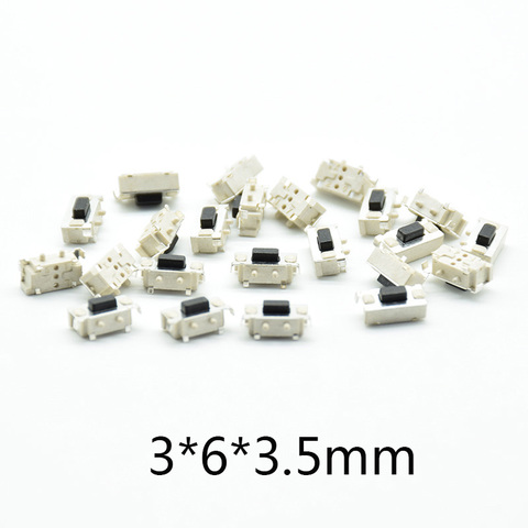 50pcs white black Micro Tact Switch Touch 3*6*3.5 3x6x3.5 SMD For MP3 MP4 Tablet PC Button Bluetooth Headset Remote Control ► Photo 1/3