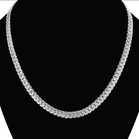 Men's Hip Hop Silver Color Chain Male Stainless Steel snake Chain Necklace For Men, Wholesale Collares 7MM womens Chain Jewelry ► Photo 1/4
