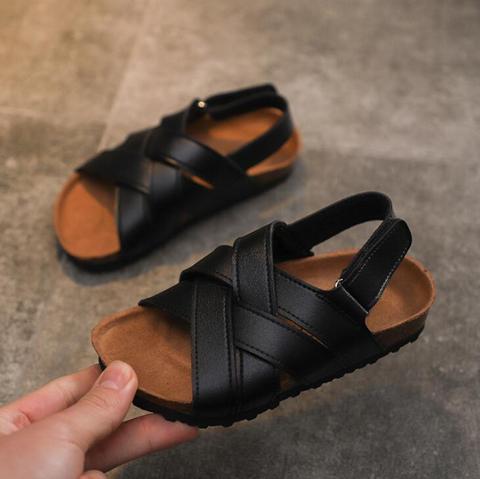 2022 Summer Kids Pu Leather Sandals Baby Girls Casual Shoes Children Beach Sandals Boys Brand Black Shoes Fashion Sport Sandals ► Photo 1/6