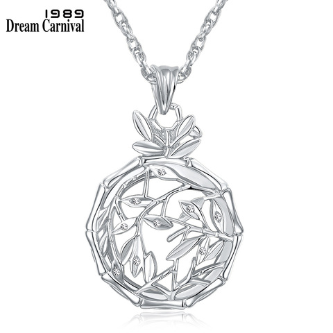 DreamCarnival1989 Bamboo Leaves Gold Color Magnifier Glass Len Pendentif Femme Long Colar Necklace Pendant Mutter Jewelry P-005 ► Photo 1/6