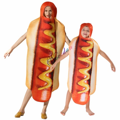 Adult Kids Funny 3D Print Food Sausage Hot Dog Costumes Halloween Men Women One-Piece Anime Suit Carnival Party Cosplay ► Photo 1/1