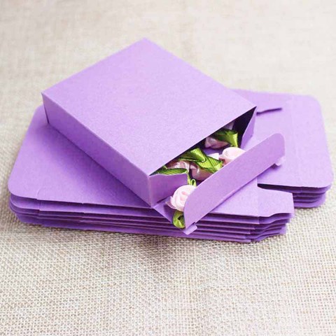 DIY blank two size Candy favor Box purple/blue/ green jewelry Packaging Box Wedding Favors and Gifts display box 10pcs per lot ► Photo 1/6