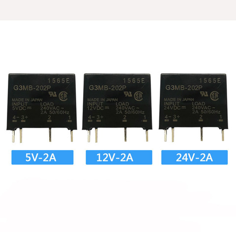 10pcs  New original solid state relay G3MB-202P DC-AC PCB SSR In 5VDC 12VDC 24VDC, Out 240V AC 2A Solid State Relay Module ► Photo 1/2