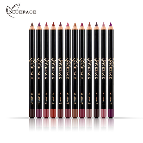 Niceface 1 pc Lip Liner Pencils Makeup Long Lasting Pigments Waterproof Matte 12 Colors Lip Liner lipstick pen Makeup tool TSLM2 ► Photo 1/6
