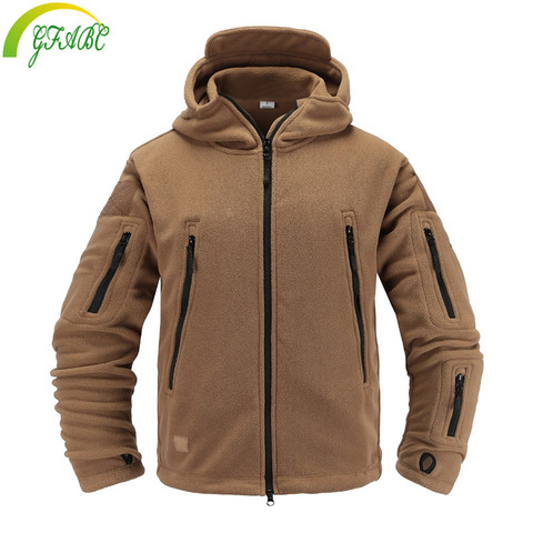 New Outdoor Fleece Softshell Jacket Military Tactical Man Polartec Thermal Polar Hooded Outerwear Coat Army Clothes ► Photo 1/4