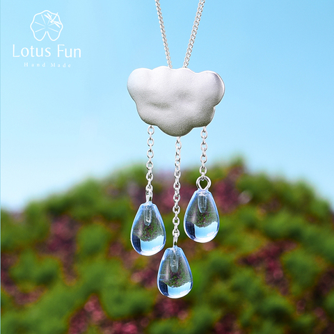 Lotus Fun Real 925 Sterling Silver Handmade Christmas Fine Jewelry Ethnic Cloud Long Tassel Pendant without Necklace for Women ► Photo 1/6