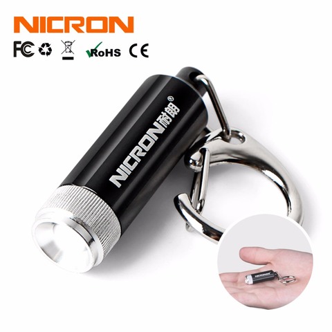 NICRON 0.25W Hot Sale Supoer Mini Flashlight Convex Mirror LED Micro Keychain Flashlight Lamp Light Torch Carabiner G10A ► Photo 1/6