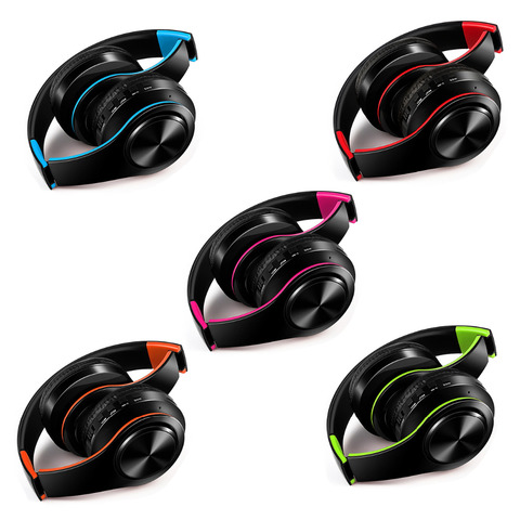 five colors wireless Bluetooth headphone stereo headband headset support SD card with mic for xiaomi iphone sumsamg tablet ► Photo 1/6