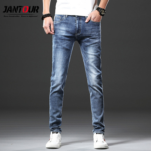 Jantour Brand Skinny jeans men Slim Fit Denim Joggers Stretch Male Jean Pencil Pants Blue Men's jeans fashion Casual Hombre new ► Photo 1/6