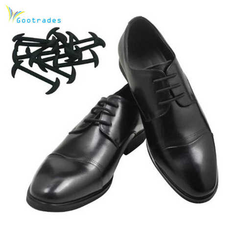 gootrades 12pcs/set 3 Sizes Men Women Leather Shoes Lazy No Tie Shoelaces Elastic Silicone Shoe Lace Suitable ► Photo 1/6