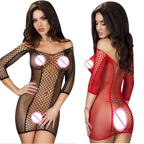 Slip Women's intimates hot mesh female underwear Elasticity full slips nightgown lingerie sex ► Photo 1/6