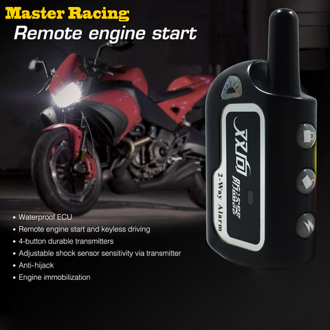 Master Racing Two Way Alarm Motorcycle Scooter Security 2 way Alarm Remote Control Engine Start Vibration Alarm Lock System ► Photo 1/6