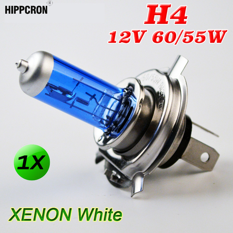 Hippcron H4 12V 60/55W Halogen Bulb Xenon Bright Dark Blue Glass Stainless Steel Base Auto Super White Car Fog Lamp ► Photo 1/4