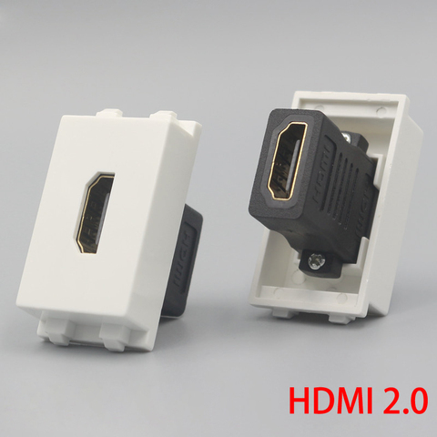 1 Unit HDMI2.0 Version Female To Female Plug Socket 23x36mm Slot Connector Directly Plug HDMI For Wall Face Plate ► Photo 1/5