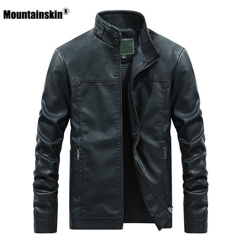 Mountainskin 2022 New Men's Leather Jacket Autumn Winter PU Coats Men Brand Clothing Fashion Business Outerwear Male Coat SA710 ► Photo 1/6