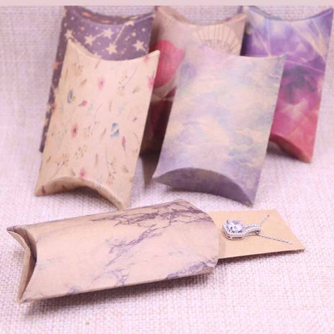 24pcs/1lot 2*5.5*8cm Pillow box with 5*4cm inner card Jewelry&Necklace&Earring DIsplay&Packaging Box Wedding Gift box ► Photo 1/6