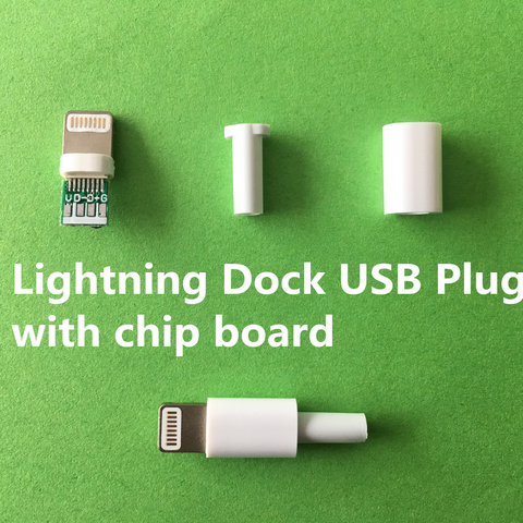 4PCS/LOT YT2157  Lightning Dock USB Plug with chip board or not  Male connector welding Data OTG line interface  DIY data cable ► Photo 1/2