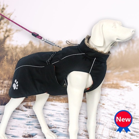 Waterproof Large Dog Jacket Winter Dogs Clothes Pets Fleece Clothing Warm Windproof Coat For Big Dogs Black Red Dog supplies ► Photo 1/1