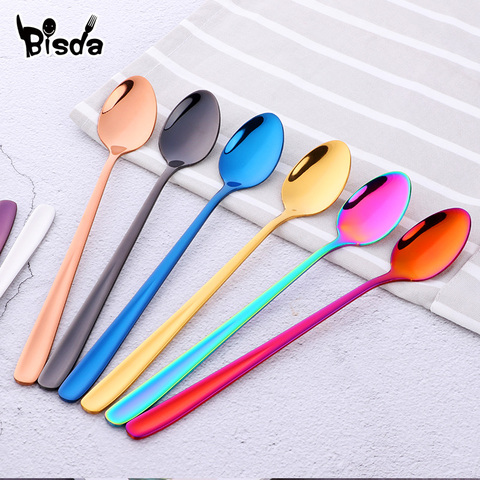 1Pc Ice Spoons 18/10 Stainless Steel Dessert Spoon for Ice Cream Honey Mirror Polished Creative Long Handle Mixing Stirring Tool ► Photo 1/5