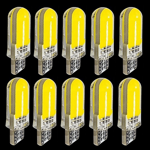 10PCS T10 W5W 2825 WY5W 12Chips COB LED Silica Gel Waterproof Wedge Light 501 Silicone Shell Car Marker Lamp Auto Turn Side Bulb ► Photo 1/6